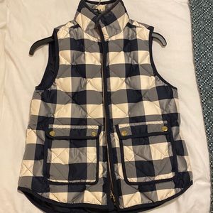 Petite small Navy blue J crew vest with gold buttons